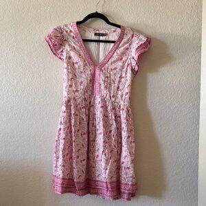 Vineyard Vines Pink Floral V-Neck Dress